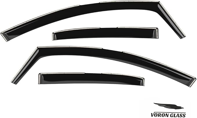 Voron Glass in-Channel Extra Durable Rain Guards for Toyota Corolla 2020-2026 Sedan, Window Deflectors, Vent Window Visors, 4 Pieces - 200674