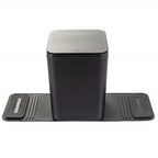 Car Trash Can with Stability Wings – Leakproof Portable Garbage Bin for Fabric & Rubber Mats – Compact Durable Plastic Auto Organizer for Cars, SUVs, Trucks (Black with Lid, Medium)