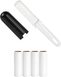 Travel Lint Roller for Clothes Mini Foldable Lint Roller with Cover and 4 Refills Total 150 Extra Sticky Sheets Travel Size Pet Hair Remover Roller (Black)