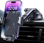 GUWEZ Phone Holder Car Mount for iPhone [Powerful Suction] Phone Mount for Car Dashboard Windshield Air Vent Universal Accessories Automobile Phone Holder Fit iPhone Smartphone Carbon Fiber