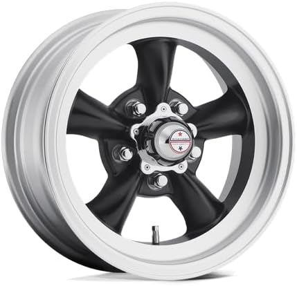 Vintage VN105 TORQ THRUST D 15X6 5X4.75 3.66 4mm SATIN BLACK MACHINED LIP - VN1055661B