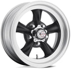Vintage VN105 TORQ THRUST D 14X6 5X4.75 3.42 -2mm SATIN BLACK MACHINED LIP - VN1054661B