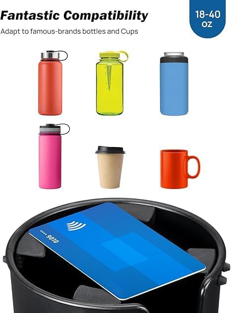 2 Pack Cup Holder Tray for Car, Car Cup Holder Expander with 360°Rotation Tray, Large Cup Drink Holder Fit for Yeti/Hydro Flask, Detachable Food Tray Table, Road Trip Essentials