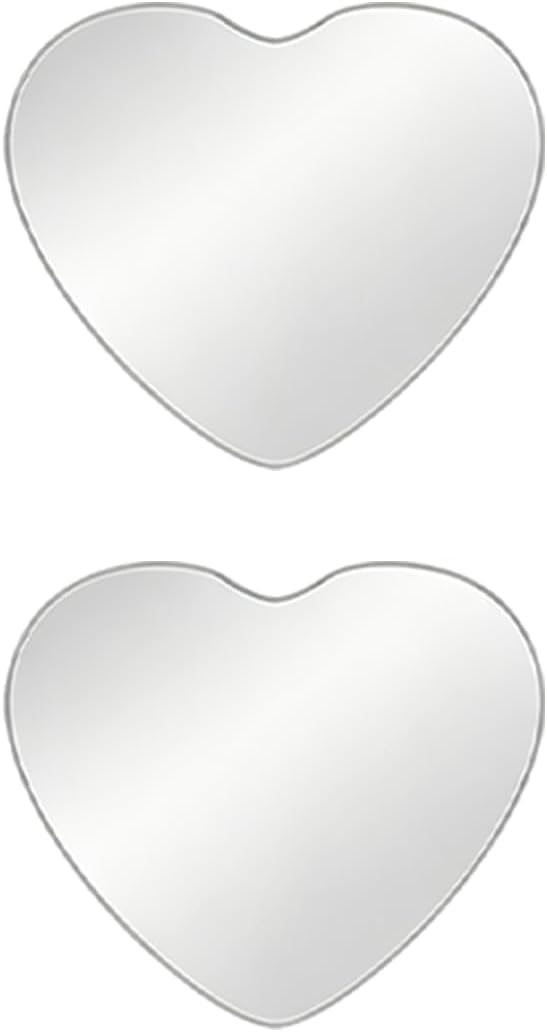 2PCS Car Blind Spot Mirror, Heart-Shaped Wide Angle HD Glass Convex Frameless Side Blindspot Mirror with Adjustable Stick, Auto Exterior Rear View for Wide Angle, Universal Fit