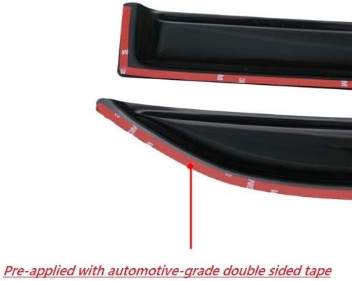 2015-2020 Tape-On Rain Guards for Chevrolet Chevy Tahoe & for GMC Yukon Side Window Visor Deflectors, Durable Tinted Vent Shades 2016 2017 2018 2019