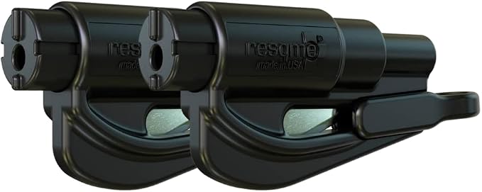 resqme The Original Compact Emergency Keychain Car Escape Tool, Seatbelt Cutter and Window Breaker, Made in USA, Pack of 2
