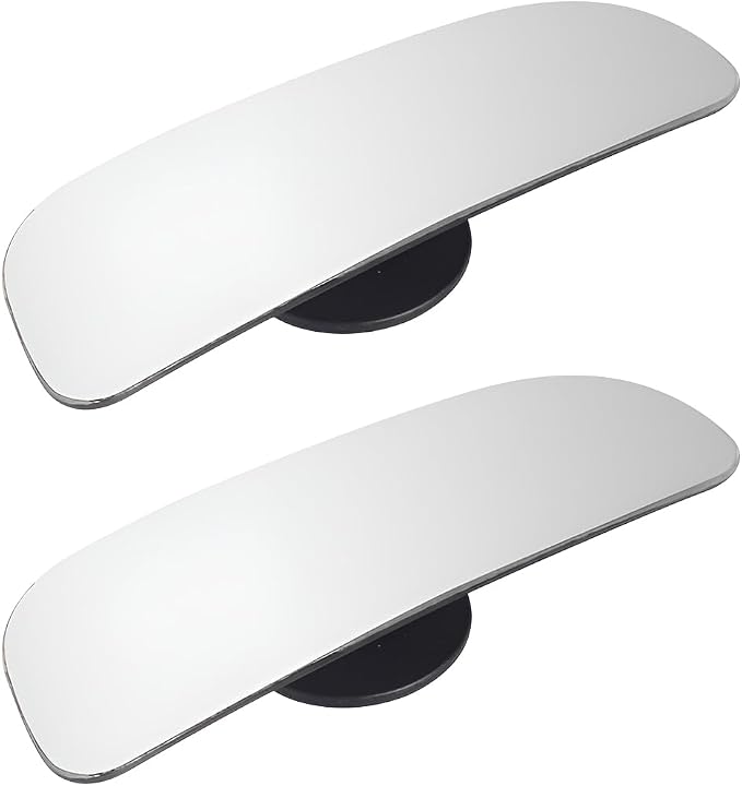 2PCS Car Blind Spot Mirror, Wide Angle HD Glass Rectangle Convex Frameless Side Blindspot Mirror with Adjustable Stick, Auto Exterior Rear View for Wide Angle, Universal for Vehicles (A)