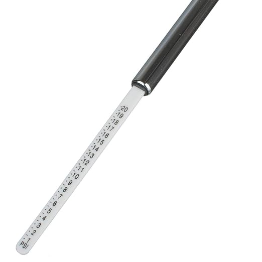 Pencil Tire Pressure Gauge 1-20 PSI Low Pressure for ATV Golf Cart Lawn | Chrome-plated brass body, 1-20 PSI / 10-140 kPa / 0.1-1.4 bar. For golf carts, ATVs and lawn tractors. Mechanical, no battery
