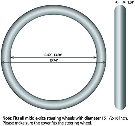 Leather Steering Wheel Cover 14 1/2 to 15 inch Universal Padded Soft Grip Breathable for Car Truck SUV Jeep Anti Slip Brown