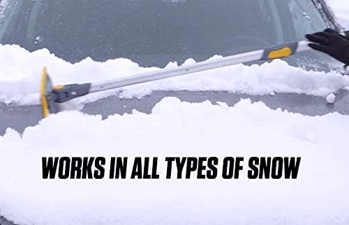 ABTT5212 Telescoping Scratch-Free Snow Brush with End Scraper and Cushioned Grip, 52-Inch