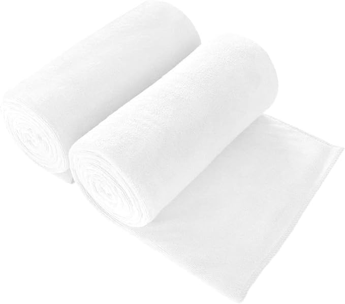 Microfiber Bath Towels, Bath Towel 2 Pack(35" x 70"), Oversized, Soft, Super Absorbent and Fast Drying, Multipurpose Use for Sports, Fitness, Yoga, Microfiber White
