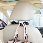 Universal Car Vehicle Back Seat Headrest Hanger Holder Hook for Bag Purse Cloth Grocery (Black -Set of 2)