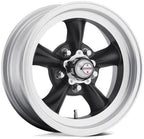 Vintage VN105 TORQ THRUST D 16X8 5X4.75 4.03-12mm SATIN BLACK MACHINED LIP - VN1056861B