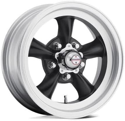Vintage VN105 TORQ THRUST D 16X8 5X4.75 4.03-12mm SATIN BLACK MACHINED LIP - VN1056861B