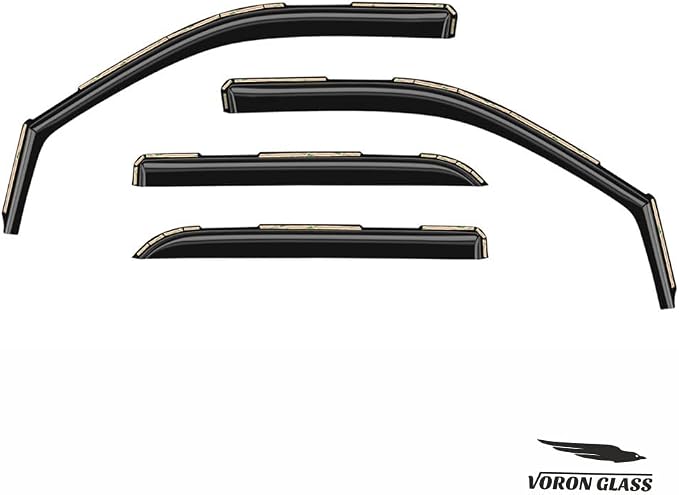 Voron Glass in-Channel Extra Durable Rain Guards for Dodge RAM 2500 & 3500 Trucks (New Body Style) 2019–2026 Crew Cab, Window Deflectors, Vent Window Visors, 4-Piece Set – 220010v