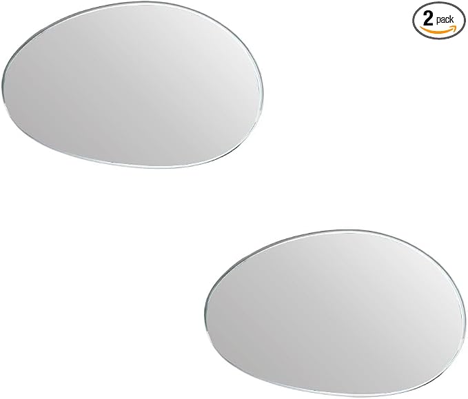 2 PCS Blind Spot Car Mirror, HD Glass Adjustable Car Side Mirror, Frameless Wide-angle Blind Spot Mirror, Universal Convex Rear View Mirror for Cars, SUVs, Trucks and RVs (Ellipse)