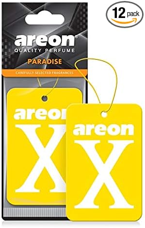X XV18D Hanging Best Car Air Freshener Paradise Scent, Paper Hanging Ornaments, Long Lasting Scent for Car or Home 12 Pack