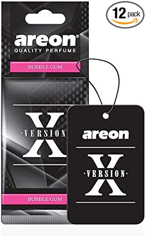 X AXV03 Hanging Best Car Air Freshener Bubble Gum Scent, Paper Hanging Ornaments, Long Lasting Scent for Car or Home 12 Pack