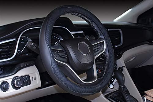 Small Size Steering Wheel Cover Anti-Slip,Safety,Soft,Breathable,Durable,Full Surround,Comfortable Grip Microfiber Leather (14-14.25 inch,Black)