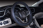 Small Size Steering Wheel Cover Anti-Slip,Safety,Soft,Breathable,Durable,Full Surround,Comfortable Grip Microfiber Leather (14-14.25 inch,Black)