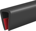 Rubber Edge Trim, Self-Adhesive U Channel Edge Trim, U Shaped Edge Protector for Glass, Mirror, Flexiglass, EPDM Material, Slot Width 3/16"(5mm), Length 10 Ft, Black