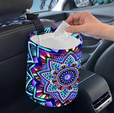 Portable Reusable Waterproof Car Trash Bin, Multipurpose Vehicle Organizer, Road Trip Essentials (Ethnic Style)