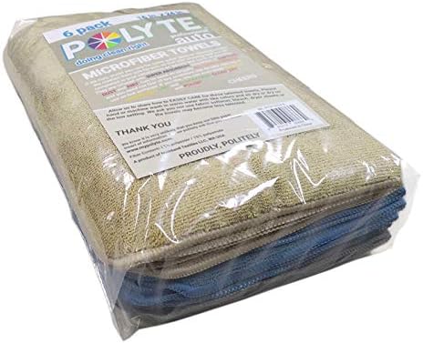 Microfiber Cleaning Towel (16x24, 6 Pack, Professional, Blue,Camel,Gray)