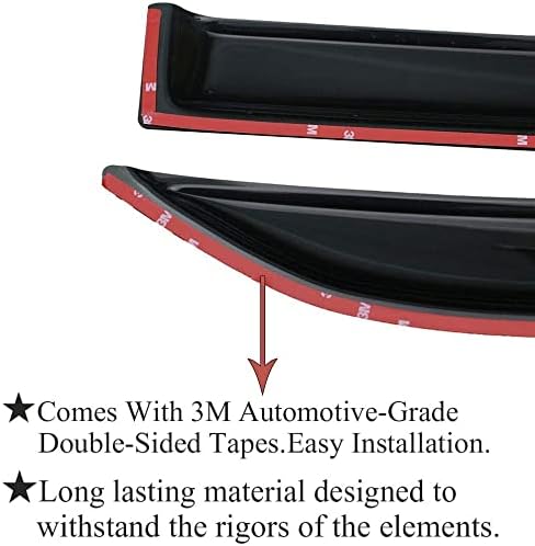 Window Visors Rain Guards for Honda Civic Hatchback 2016-2021,Side Vent Sun Shade Visor Wind Deflectors for 16-21 Civic Hatchback,Car Accessories 4-Pieces Set