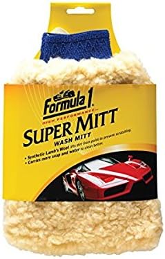 Super Car Wash Mitt – Synthetic Lambs Wool Wash Mitt Auto Detailing Supplies – Large Car Duster for Wet & Dry Applications – Super Absorbent Exterior Care Products
