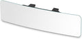 Wide Angle Panoramic Car Rearview Mirror, 12'', Convex, White | Frameless Clip-On Rear View Mirror, Crystal Clear Interior Mirror, Eliminate Blind Spots, Universal Fit Cars, SUVs, Trucks