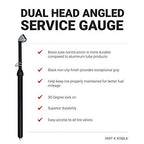 976BKL Dual Head Angled Chuck Tire Pressure Service Gauge, Non-Slip Grip Matte Black Poly Finish -13” 1-160 PSI For Large Vehicle Tires