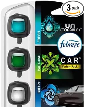 Car Air Freshener Vent Clips, Car Freshener, Unstopables Scents Variety Pack,.07 oz. Car Vent Clip, 3-Count, Car Air Fresheners