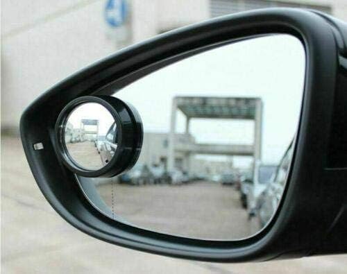 x Blind Spot Mirror, 2'' Black Round HD Glass Convex Rear View Mirror, 360° Rotate Wide Angle, Universal for Car SUVs Truck Motorcycle(2 Pcs)