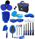 27Pcs Car Detailing Kit, Car Detailing Brush Set, Car Wash Cleaning Kit, Car Detailing Brushes, Professional Car Care Kit for Interior Exterior Wheels, Blue