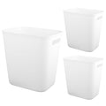 Plastic Small Trash Can Wastebasket, Garbage Container Basket for Bathrooms, Laundry Room, Kitchens, Offices, Kids Rooms, Dorms, 3.5 Gallon, White, 3 Pack | Compact Sturdy Garbage Can for Bathroom, Laundry Room, Kitchen, Office, Kids Room, Dorm,...
