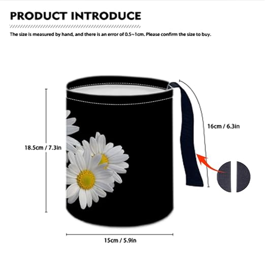 Portable Reusable Waterproof Car Trash Bin, Multipurpose Vehicle Organizer, Road Trip Essentials (Daisy)