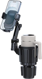 Cup Holder Phone Mount for Car, 2 in 1 Cell P Car Mount 360 Rotation Cup Holder Expander for Stanley 10-40oz Drink Bottles, Mugs and Phone Compatible with iPhone Samsung