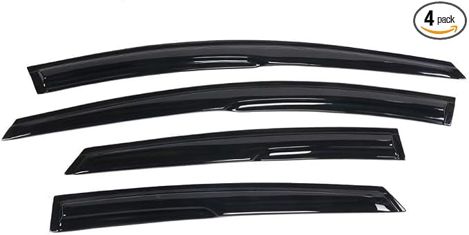 Tape On Window Visors Fits for 2012-2018 Ford Focus 4Door, Side Auto Window Wind Deflectors, Ventshade, Rain Guards for Cars/Trucks