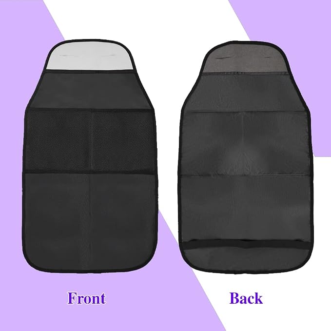 Car Kick Mats for Kids, Back Seat Protector with Organizer, Kick Mats Back Seat Protector, Vehicle Back Seat Kids Safety Accessories Fit for Most Cars, SUV, Truck, Minivan Seats