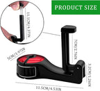 2PCS Car Headrest Hidden Hook, Purse Hook for Car, 2 in 1 Vehicle Back Seat Headrest Mobile Phone Holder, 360° Rotating Backseat Organizer for Handbag Clothes Grocery Fit Vehicles (Red)