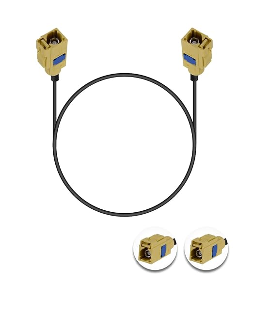 Fakra K Curry Female Cable RG174 12in/30cm Fakra Curry Code K Female to Female Compatible with Car Vehicle Radio Stereo Receiver Tuner