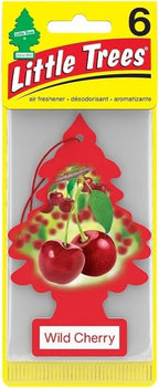 Car Air Freshener | Hanging Paper Tree for Home or Car | Wild Cherry | Pack of 6