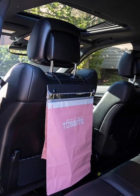 Hanging Car Trash & Garbage Bags, Disposable, Pink 21 Count | Leakproof, Smell-Proof, Recycled Plastic, Headrest & Console Mount, Bin for Truck, SUV, RV, Boat & Road Trips