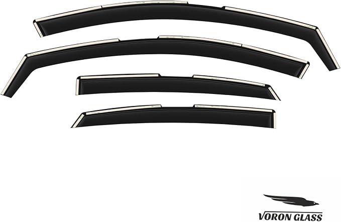 Voron Glass in-Channel Extra Durable Rain Guards for Kia Forte 2019-2024, Window Deflectors, Vent Window Visors, 4 Pieces - 201184