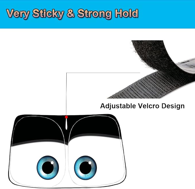 Windshield Sun Shade for 2017-2026 Tesla Model Y/Model 3 Sunshade Accessories Foldable Sunshade (Fit 2025-2026 Model Y Juniper / 2024 Model 3 Highland) Blocks UV Rays Keep Car Cool (Black Eyes)