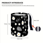 Portable Reusable Waterproof Car Trash Bin, Multipurpose Vehicle Organizer, Road Trip Essentials (Leaves and Flowers)