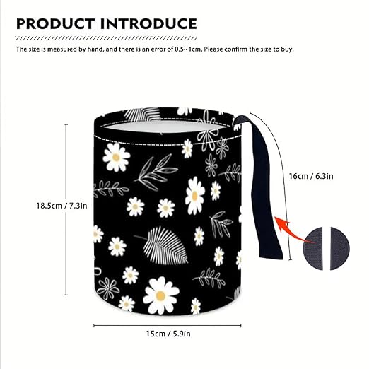 Portable Reusable Waterproof Car Trash Bin, Multipurpose Vehicle Organizer, Road Trip Essentials (Leaves and Flowers)