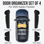 Car Door Storage Box for 2025 Subaru Forester Accessories, Front & Rear Door Side Pocket Organizer with Cup Holder Tray for Car, Non-Slip Door Slot Protective Pad, 4 Pack