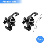 2PCS Car Seat Headrest Hooks, Cute Bow Vehicle Backseat Storage Hanger for Handbag Umbrella Coat, Automotive Seat Back Hook Holder Organizer Decor, Universal for Vehicles (Black/White)