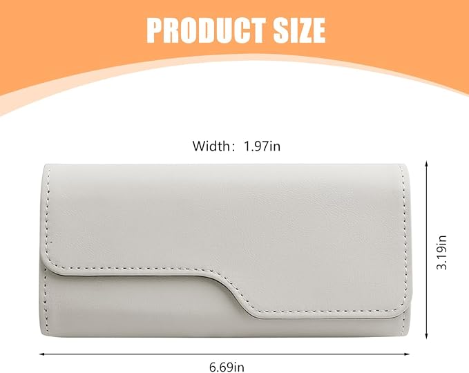 Zpana Sunglass Holder for Car Visor, Leather Auto Eyeglasses Sun Visor Organizer Case with Hidden Magnetic Closure, Auto Protective Glasses Storage Box, Universal for SUV RV Truck (Beige)